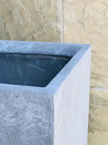 Miniatura 10 de Kante Macetas rectangulares de hormigón de 18.5 pulgadas de alto, macetas ligeras para interiores y exteriores con orificio de drenaje y tapón