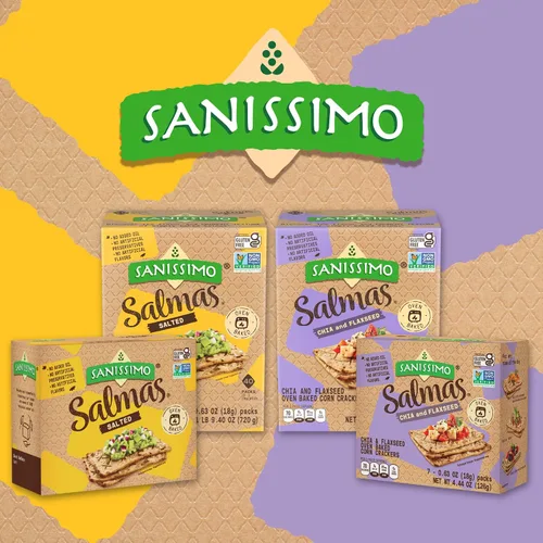 Miniatura 7 de Sanissimo Salmas Saladas, 40 paquetes de 3 Galletas, Galletas de Maíz Horneadas al Horno, Sin Gluten, Sin GMO, Certificadas Kosher