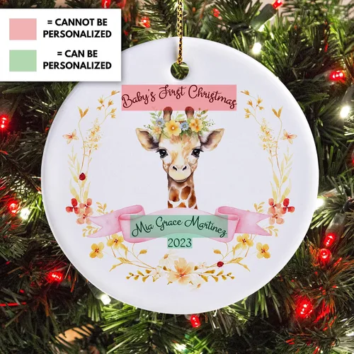 Miniatura 2 de Adorno personalizado para la primera Navidad del bebé 2023 para niña, adornos personalizados de la primera Navidad del bebé, regalos para bebé