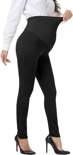 Miniatura 3 de PACBREEZE Women's Maternity Work Pants Stretchy High Waist Skinny Leg Pregnancy Business Casual Dress Pants