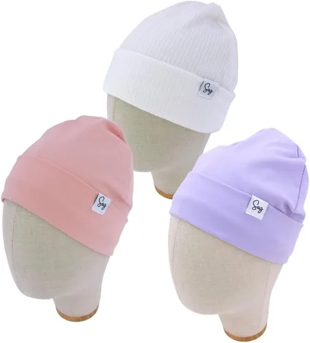 Miniatura 142 de Gorro de punto para recién nacido, para niños y niñas, con forro de satén sedoso, gorro para niños pequeños