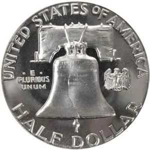 Miniatura 2 de 1961 Gem Proof Franklin Medio Dólar
