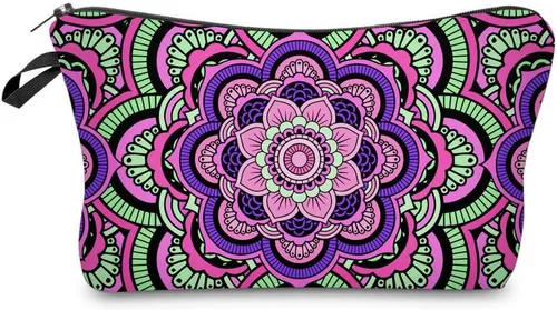 Miniatura 26 de Deanfun Bolsa de cosméticos para mujer, flores de mandala, bolsas de maquillaje impermeables, bolsa espaciosa para artículos de tocador, accesorios