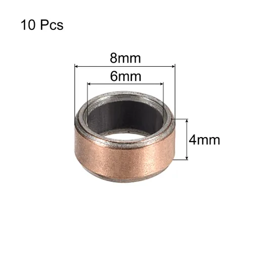 Miniatura 2 de uxcell Cojinete de manguito de 0.236 in de diámetro x 0.315 in de diámetro exterior x 0.157 in de longitud, cojinete liso envueltos bujes sin aceite