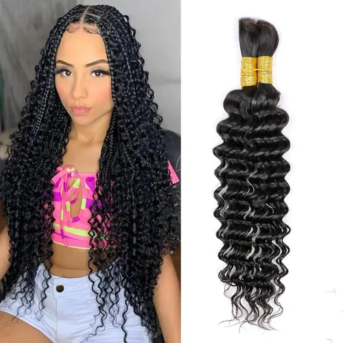 Miniatura 45 de Extensiones de cabello humano afro rizado 4B 4C Afro Kinky a granel de cabello humano virgen sin procesar para mujeres, negro natural, 8 pulgadas
