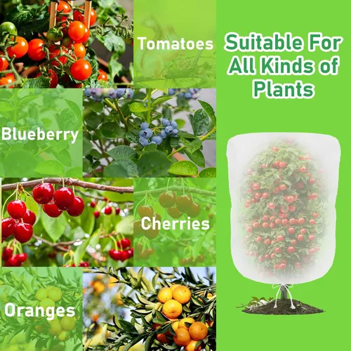 Miniatura 3 de Evoio Red para pájaros para jardín, arbustos de arándanos, cubierta de red para árboles frutales, bolsas de malla con cordón, 4 unidades de 2.3 x