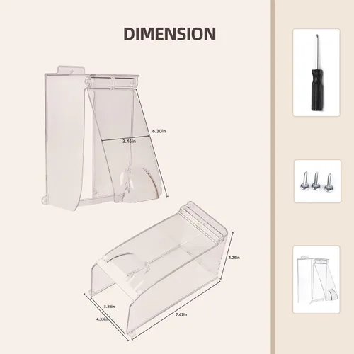 Miniatura 4 de Cubierta impermeable para teclado de puerta, tapa abatible transparente, cubierta impermeable para timbre de puerta, resistente a la intemperie