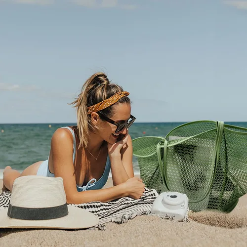 Miniatura 3 de KALIDI Bolso de Mano de Nylon de Playa con Malla, Bolso de Mano Casual Hobo para Mujer, Plegable, MAX 23L, Bolso de Hombro para Playa, Picnic