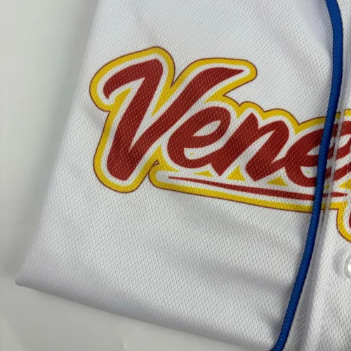 Miniatura 4 de Venezuela - Camiseta de béisbol clásica de manga corta con botones de malla, para hombre y mujer, camiseta de Venezuela beisbol
