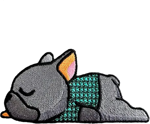 Miniatura 7 de TH Puppy Pet Bulldog francés lindo logotipo de dibujos animados 3 parches para coser hierro en apliques bordados insignia parche chaqueta camiseta