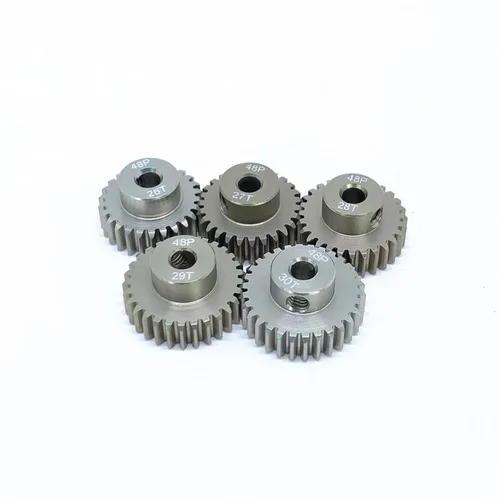 Miniatura 4 de KingVal Repuesto de 5 piezas 48DP 0.125 in 26T 27T 28T 29T 30T de aluminio de piñón de engranaje combinado compatible con motor sin escobillas