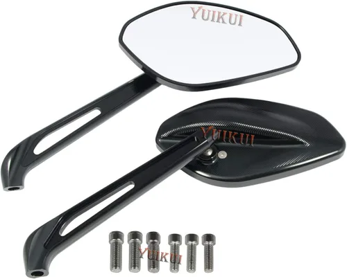 Miniatura 8 de Espejos universales de motocicleta CNC espejo de aluminio M10 M8 duradero espejo retrovisor para Yamaha FZ-09 2014-2017/FZ1 N 2006-2015/XSR, Negro