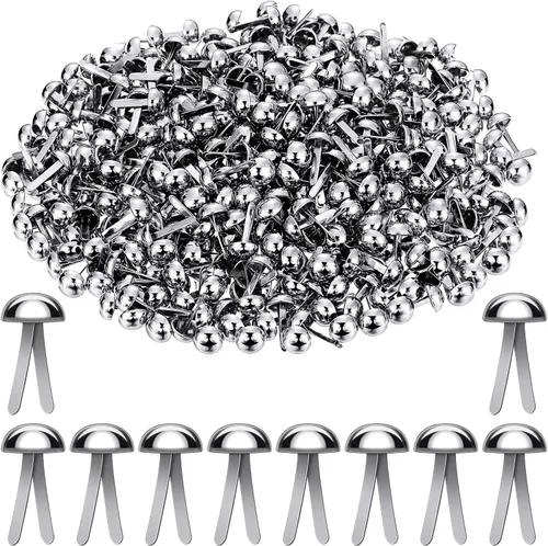 Miniatura 18 de Hotop 500 piezas de chinches de metal para manualidades de papel, sujetadores redondos de latón para arte, manualidades, proyectos escolares