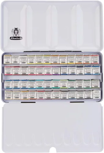 Miniatura 8 de Schmincke - HORADAM AQUARELL Caja de color con 24 acuarelas de la más alta calidad, 74424097, Caja de metal negro, Set de pintura, acuarelas