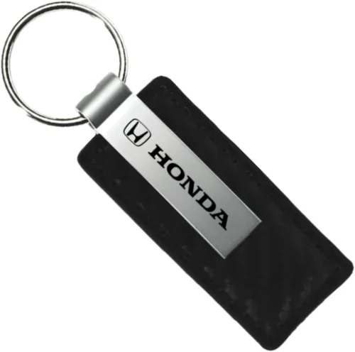 Miniatura 2 de AU-TOMOTIVE GOLD, INC. Llavero de cuero de fibra de carbono con licencia oficial para Honda (negro)