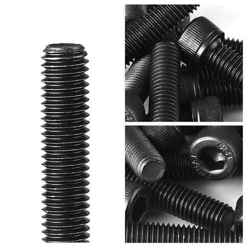 Miniatura 5 de Tornillos de cabeza hexagonal M6-0.039 x 0.472 in, acero de aleación de grado 12.9, unidad hexagonal métrica Allen, acabado de óxido negro, rosca a