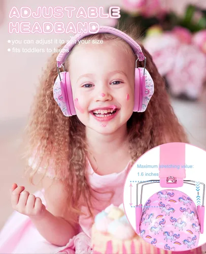 Miniatura 3 de PROHEAR 032 - Protectores de oídos para niños, auriculares con cancelación de ruido para autismo, niños pequeños, niños - Rosa