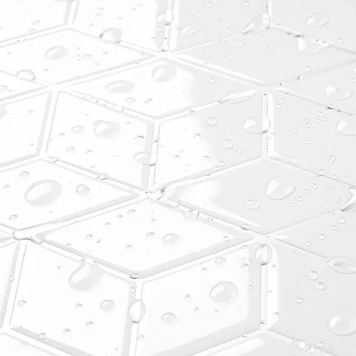 Miniatura 2 de Livelynine 16 azulejos geométricos para despegar y pegar en muro para cocina, color blanco, azulejos de pared de baño, impermeables, para paredes