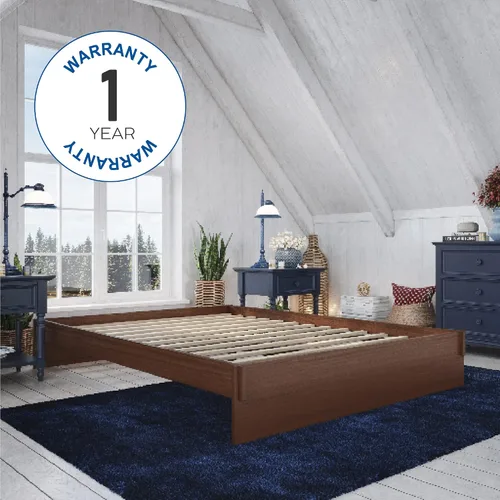 Miniatura 8 de Decoro Liberty - Cama de plataforma de madera, acabado de nogal, tamaño Queen
