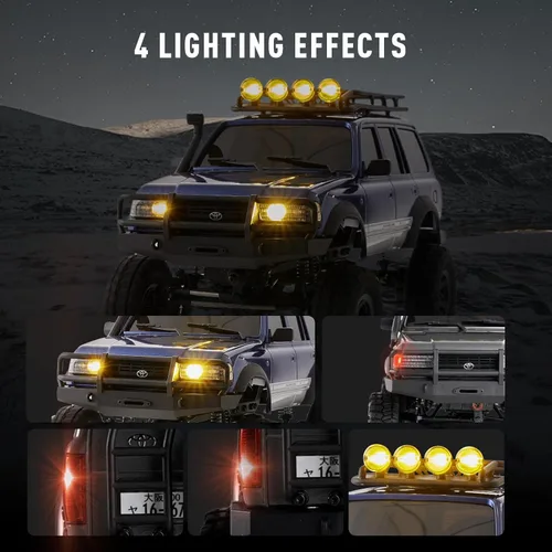 Miniatura 8 de BEEZRC FMS RC Crawler 1/18 FCX18 Land Cruiser LC80 RTR Toyota con licencia 4WD RC Rock Truck 2.4Ghz 900mAh Hobby Grade RC Car Model Mini Auto de Azul