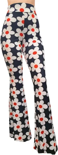 Miniatura 127 de ShopMyTrend - Pantalones de yoga largos con piernas anchas y acampanadas estilo palazzo, con cintura alta, para mujer
