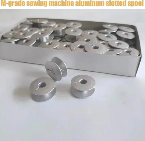 Miniatura 6 de 20 bobinas plateadas de clase M 18034AS para acolchado Longarm, bobinas de aluminio ranuradas, compatibles con máquinas Grace Longarm, accesorios