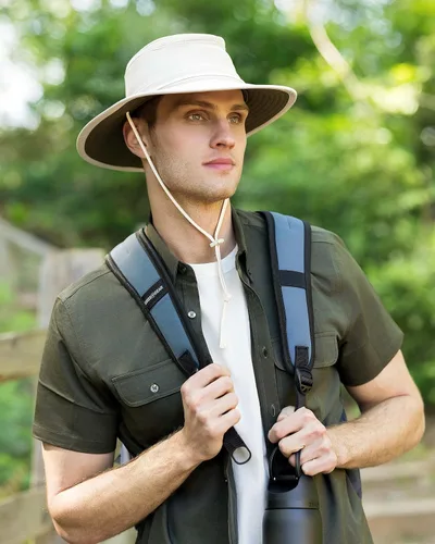Miniatura 4 de Sombrero de ala ancha Cimarron Safari para mujeres y hombres – UPF 50+ sombrero de pesca al aire libre sombrero de protección solar