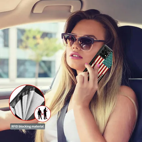 Miniatura 2 de Funda tipo cartera para Moto G Stylus 5G 2023 con soporte para tarjetas, bloqueo RFID, piel sintética, función atril, cierre magnético, funda