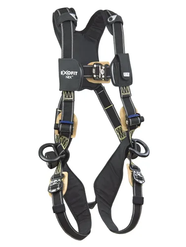 3M DBI-SALA ExoFit NEX 1103073 Nomex/Kevlar Arnés de cuerpo completo, aluminio recubierto de PVC, anillo en D trasero/lateral, acolchado cómodo,