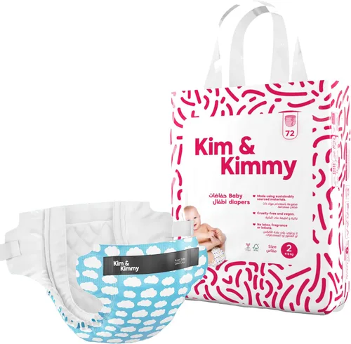Miniatura 7 de Kim & Kimmy Pañales ecológicos, recién nacidos, hasta 11 libras, 32 pañales – Protección contra fugas de 12 horas, sin erupciones, hipoalergénicos