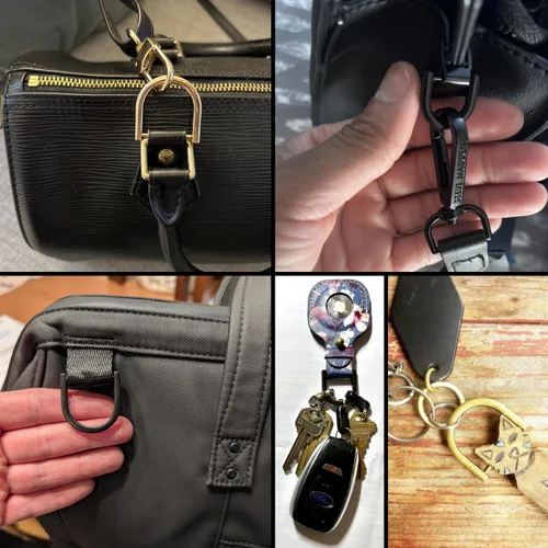 Miniatura 5 de 4 anillos en D resistentes con grillete de 1-1/2 pulgadas, oro antiguo, en forma de U, repuesto para bolso, llavero, collar de perro