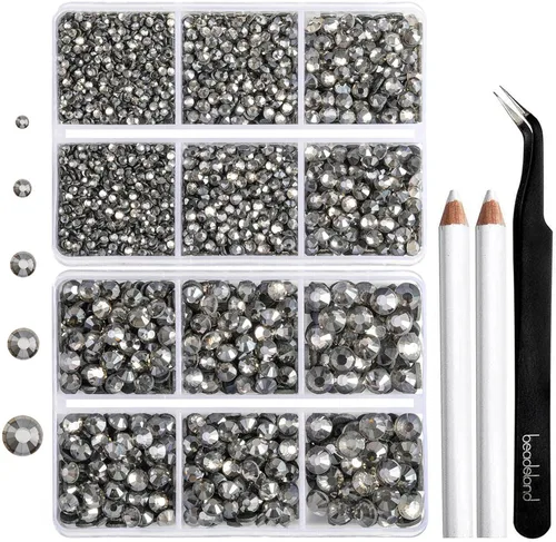 Miniatura 14 de 6736 piezas de diamantes de imitación Hotfix con parte trasera plana, diamantes de imitación rosa para manualidades y ropa, 5 tamaños mixtos, kit