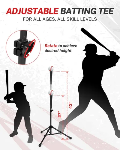 Miniatura 4 de Gonex - Juego de red de práctica de béisbol y sóftbol de 7 x 7 pies con camiseta de bateo para bateo y lanzamiento, ayuda de entrenamiento