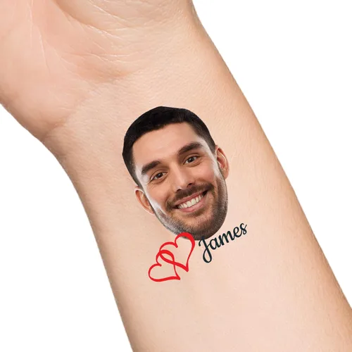 Miniatura 43 de Tatuajes temporales personalizados con texto de nombre, tatuaje temporal personalizado con logotipo fotográfico para adultos, parejas, mujeres