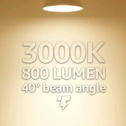 Miniatura 7 de TORCHSTAR Bombillas LED PAR30, equivalente a 8 W, 75 W, bombillas LED CRI90+ regulables, certificación UL, bombilla de inundación de cuello largo