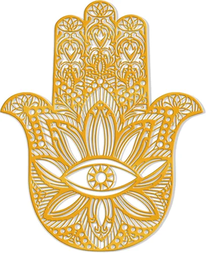Miniatura 9 de Slickss Hamsa Mano de Fátima - Arte de pared de metal, protección contra el mal de ojo, arte de pared espiritual, arte de pared de geometría sagrada