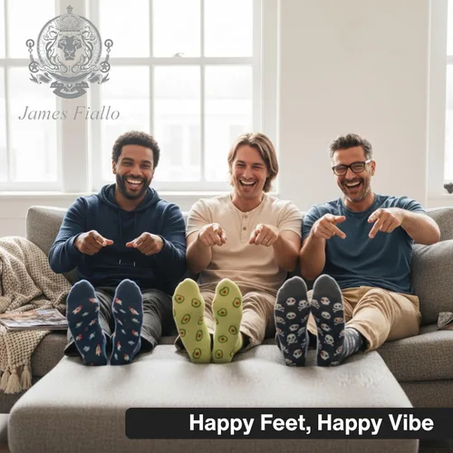 JAMES FIALLO Calcetines de vestir para hombre, calcetines de vestir para hombre, estilo casual, coloridos, divertidos, novedosos, a la moda, paquete
