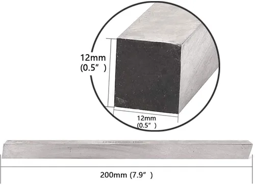 Miniatura 2 de 5 brocas de corte cuadrado HSS para torno de 0.157 in x 0.157 in x 7.874 in, molinillo de herramientas HSS en blanco, fresa rectangular de acero