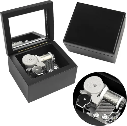 Miniatura 19 de Sinzyo Caja de Música de Madera Tallada de Cuerda Caja Musical Regalo para Navidad, Cumpleaños, Día de San Valentín