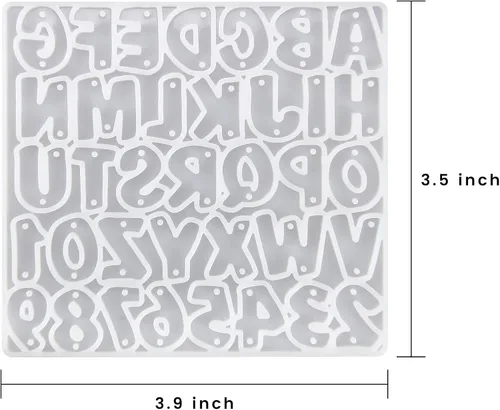 Miniatura 6 de Smays Moldes de aretes de resina para hacer joyas de bricolaje, moldes de silicona con letras del alfabeto y números para manualidades de resina