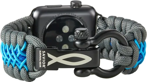 Miniatura 26 de Correa de paracord Savior Survival Gear, compatible con Apple Watch de 49/45/44/42/41/40/38 mm, correa de iWatch Series Ultra 10 9 8 7 6 5 4 3 2 1