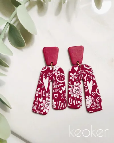 Miniatura 8 de KEOKER Pantalla de seda de San Valentín para arcilla polimérica, 3 piezas de arcilla polimérica de pantalla de seda de San Valentín, plantillas