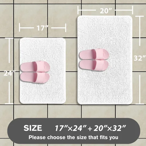 Miniatura 44 de Alfombra de baño pequeña de 12 x 18 pulgadas, lavable y absorbente, antideslizante, alfombra de baño de felpilla gruesa y suave para baño, ducha