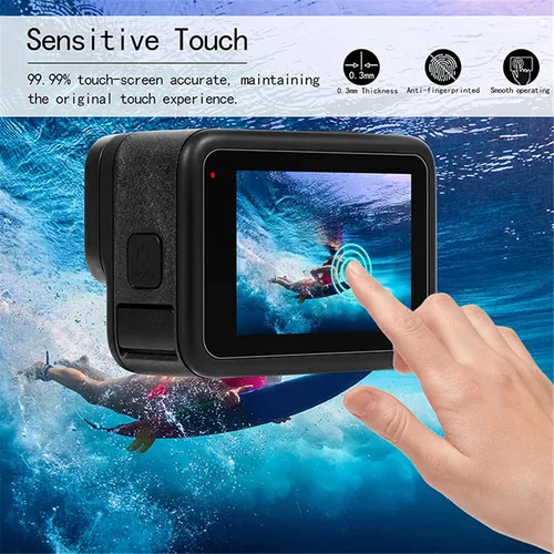 Miniatura 2 de [9 piezas] Protector de pantalla para GoPro Hero 12 11 10 9 negro, 9 piezas de vidrio templado protector de pantalla Len