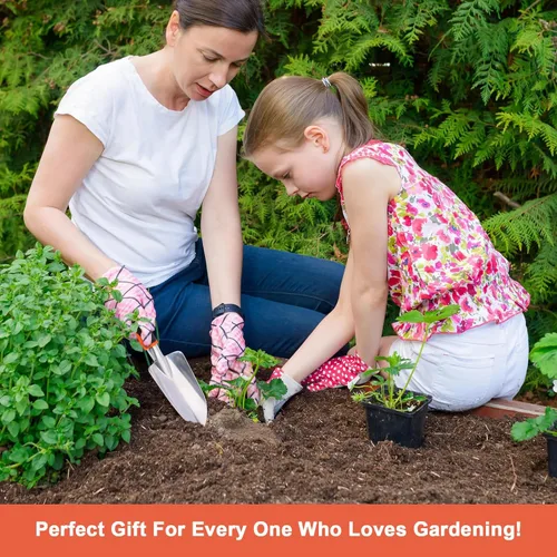 Miniatura 7 de Pala de jardín, pala de mano resistente con mango ergonómico, pequeñas herramientas de jardinería para excavar, herramientas de pala de jardinería