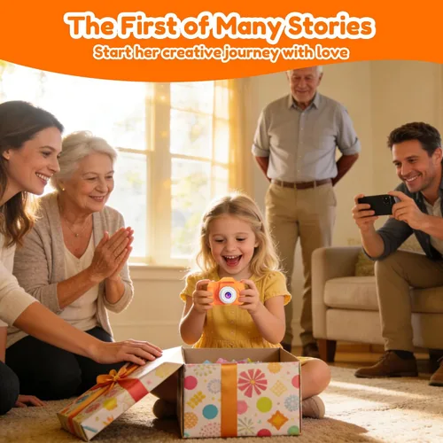 Miniatura 6 de PROGRACE Cámara de regalo para niños con tarjeta SD de 32G para niños y niñas de 3 a 12, 1080P HD, mini cámara digital Vlogging, cámara de video