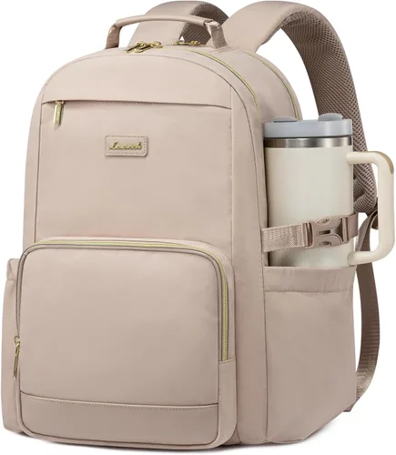 Miniatura 42 de LOVEVOOK Mochila para laptop para mujer con bolsillo para taza de gran capacidad, bolsa de computadora portátil de 15.6 pulgadas, mochila de viaje