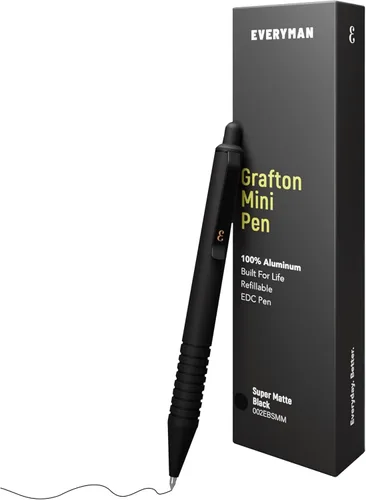 Miniatura 23 de Everyman Black Grafton - Bolígrafo de gel recargable súper mate de clic completo Herramienta de escritura EDC duradera con agarre profundo Flujo