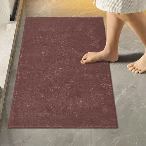 Miniatura 34 de Alfombra de baño amarilla, suave, absorbente, lavable a máquina, juego de alfombras de baño antideslizantes para puerta de baño, dormitorio