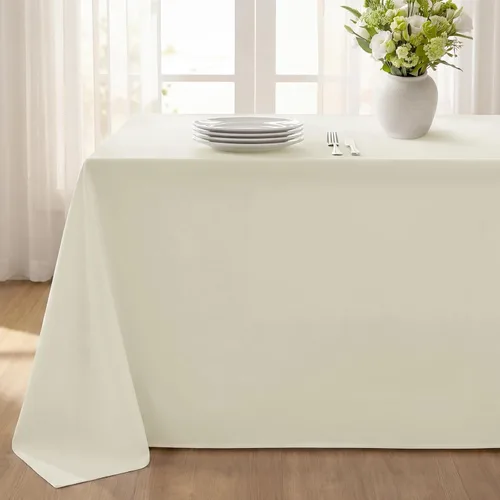 Miniatura 8 de Softalker Mantel rectangular, impermeable y resistente a las manchas, de tela, sin arrugas, lavable, cubierta de mesa de poliéster de 6.19 onzas por